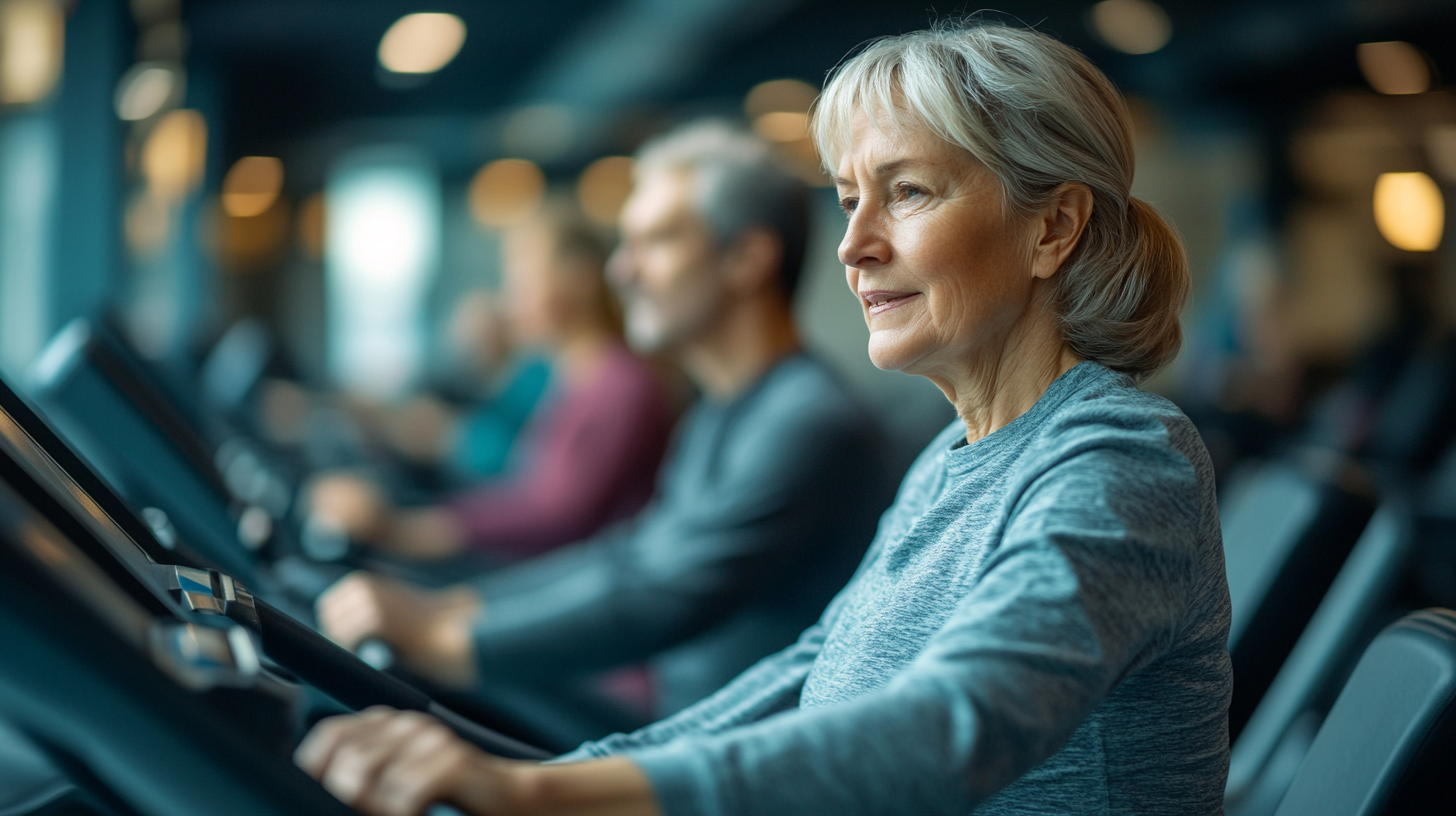 Група активних людей старшого віку під час тренування